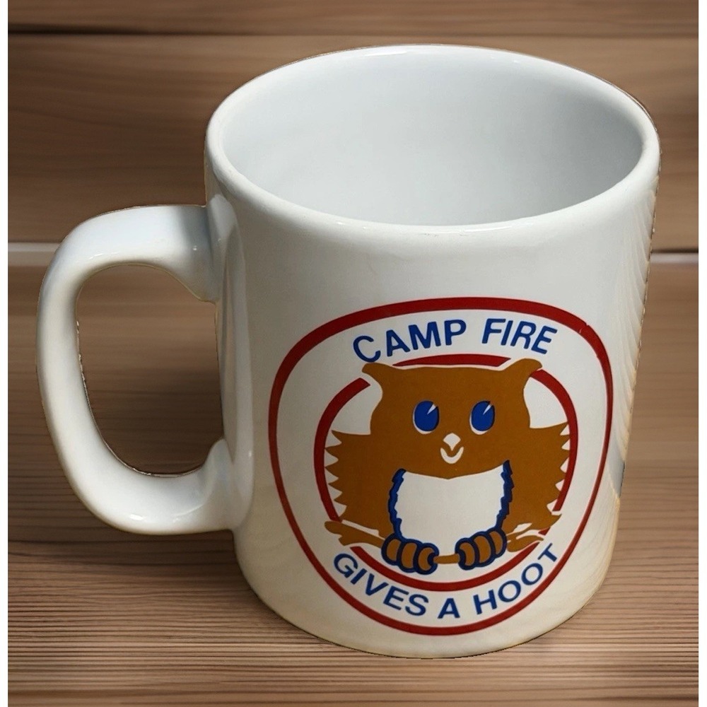 Vint. 1986 Campfire Girls Ironstone Ceramic Coffee Cup Mug Owl Staffordshire ENG